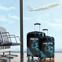 All Black Maori Tribal Tattoo Personalised Luggage Cover Polynesian Style