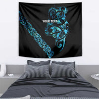 All Black Maori Tribal Tattoo Personalised Tapestry Polynesian Style