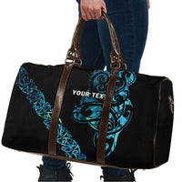 All Black Maori Tribal Tattoo Personalised Travel Bag Polynesian Style - Polynesian Pride