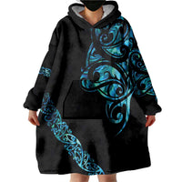 All Black Maori Tribal Tattoo Personalised Wearable Blanket Hoodie Polynesian Style LT9 - Polynesian Pride