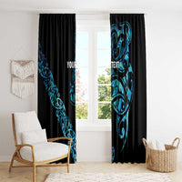All Black Maori Tribal Tattoo Personalised Window Curtain Polynesian Style