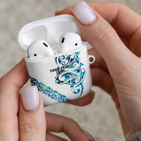 All White Maori Tribal Tattoo Personalised AirPods Case Polynesian Style - Polynesian Pride