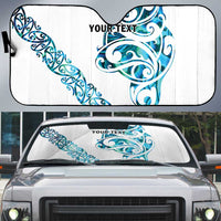 All White Maori Tribal Tattoo Personalised Auto Sun Shade Polynesian Style - Polynesian Pride