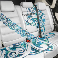All White Maori Tribal Tattoo Personalised Back Car Seat Cover Polynesian Style