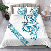 All White Maori Tribal Tattoo Personalised Bedding Set Polynesian Style