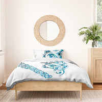 All White Maori Tribal Tattoo Personalised Bedding Set Polynesian Style