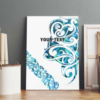 All White Maori Tribal Tattoo Personalised Canvas Wall Art Polynesian Style