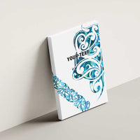 All White Maori Tribal Tattoo Personalised Canvas Wall Art Polynesian Style