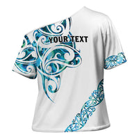 All White Maori Tribal Tattoo Personalised Cross Shoulder Shirt Polynesian Style - Polynesian Pride