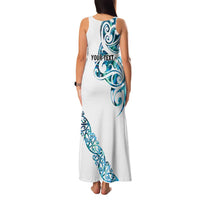 All White Maori Tribal Tattoo Personalised Family Matching Tank Maxi Dress and Hawaiian Shirt Polynesian Style