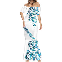 All White Maori Tribal Tattoo Personalised Mermaid Dress Polynesian Style