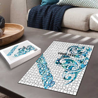 All White Maori Tribal Tattoo Personalised Puzzle Polynesian Style - Polynesian Pride