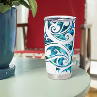 All White Maori Tribal Tattoo Personalised Tumbler Cup Polynesian Style