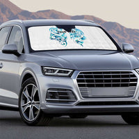 Queensland Maori Kiwi Personalised Auto Sun Shade Ma Kakariki Papua Shell Maori Tribal Tattoo - Polynesian Pride