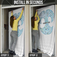 Queensland Maori Kiwi Personalised Door Cover Ma Kakariki Papua Shell Maori Tribal Tattoo - Polynesian Pride