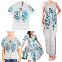 Queensland Maori Kiwi Personalised Family Matching Tank Maxi Dress and Hawaiian Shirt Ma Kakariki Papua Shell Maori Tribal Tattoo