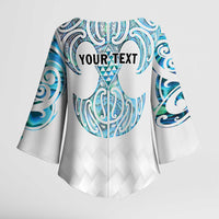 Queensland Maori Kiwi Personalised Kimono Sleeve Blouse Ma Kakariki Papua Shell Maori Tribal Tattoo - Polynesian Pride