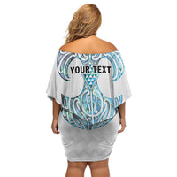 Queensland Maori Kiwi Personalised Off Shoulder Short Dress Ma Kakariki Papua Shell Maori Tribal Tattoo