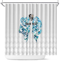 Queensland Maori Kiwi Personalised Shower Curtain Ma Kakariki Papua Shell Maori Tribal Tattoo