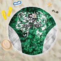 Queensland Maori Kiwi Personalised Beach Blanket Kikirangi Papua Shell Maori Tribal Tattoo