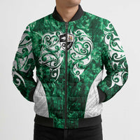 Queensland Maori Kiwi Personalised Bomber Puffer Jacket Kikirangi Papua Shell Maori Tribal Tattoo - Polynesian Pride