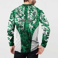 Queensland Maori Kiwi Personalised Button Sweatshirt Kikirangi Papua Shell Maori Tribal Tattoo LT9 - Polynesian Pride