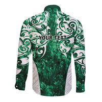 Queensland Maori Kiwi Personalised Long Sleeve Button Shirt Kikirangi Papua Shell Maori Tribal Tattoo