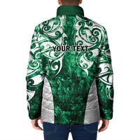 Queensland Maori Kiwi Personalised Padded Jacket Kikirangi Papua Shell Maori Tribal Tattoo - Polynesian Pride