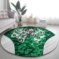Queensland Maori Kiwi Personalised Round Carpet Kikirangi Papua Shell Maori Tribal Tattoo