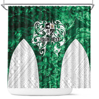 Queensland Maori Kiwi Personalised Shower Curtain Kikirangi Papua Shell Maori Tribal Tattoo LT9 Green - Polynesian Pride