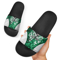 Queensland Maori Kiwi Personalised Slide Sandals Kikirangi Papua Shell Maori Tribal Tattoo - Polynesian Pride