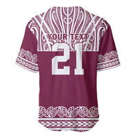 Queensland Maori Nga Hau E Wha Custom Baseball Jersey Polynesian Maori Tribal Pattern