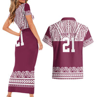 Queensland Maori Nga Hau E Wha Custom Couples Matching Short Sleeve Bodycon Dress and Hawaiian Shirt Polynesian Maori Tribal Pattern