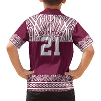 Queensland Maori Nga Hau E Wha Custom Family Matching Short Sleeve Bodycon Dress and Hawaiian Shirt Polynesian Maori Tribal Pattern