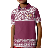 Queensland Maori Nga Hau E Wha Custom Kid Polo Shirt Polynesian Maori Tribal Pattern