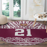 Queensland Maori Nga Hau E Wha Custom Round Carpet Polynesian Maori Tribal Pattern LT9 - Polynesian Pride