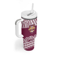 Queensland Maori Nga Hau E Wha Custom Tumbler With Handle Polynesian Maori Tribal Pattern