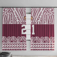 Queensland Maori Nga Hau E Wha Custom Window Curtain Polynesian Maori Tribal Pattern