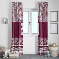 Queensland Maori Nga Hau E Wha Custom Window Curtain Polynesian Maori Tribal Pattern