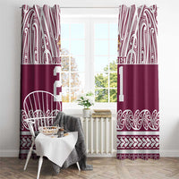 Queensland Maori Nga Hau E Wha Custom Window Curtain Polynesian Maori Tribal Pattern