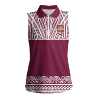 Queensland Maori Nga Hau E Wha Custom Women Sleeveless Polo Shirt Polynesian Maori Tribal Pattern