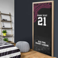 Queensland Papua New Guinea Custom Door Cover All Black Pacific PNG Tribal Style - Polynesian Pride