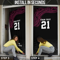 Queensland Papua New Guinea Custom Door Cover All Black Pacific PNG Tribal Style - Polynesian Pride