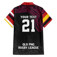 Queensland Papua New Guinea Custom Family Matching Long Sleeve Bodycon Dress and Hawaiian Shirt All Black Pacific PNG Tribal Style