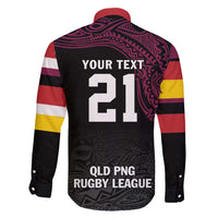 Queensland Papua New Guinea Custom Family Matching Long Sleeve Bodycon Dress and Hawaiian Shirt All Black Pacific PNG Tribal Style