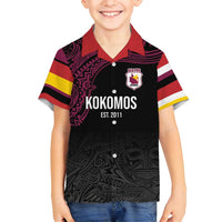 Queensland Papua New Guinea Custom Family Matching Long Sleeve Bodycon Dress and Hawaiian Shirt All Black Pacific PNG Tribal Style