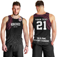 Queensland Papua New Guinea Custom Men Tank Top All Black Pacific PNG Tribal Style