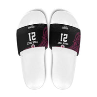 Queensland Papua New Guinea Custom Slide Sandals All Black Pacific PNG Tribal Style - Polynesian Pride