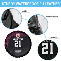 Queensland Papua New Guinea Custom Spare Tire Cover All Black Pacific PNG Tribal Style LT9 - Polynesian Pride
