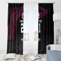 Queensland Papua New Guinea Custom Window Curtain All Black Pacific PNG Tribal Style